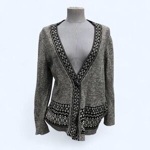 Fair Isle Winter Pattern Christopher & Banks Large Cotton Winter Sweater